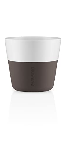 EVA SOLO | 2 Cafe Lungo Becher | 230 ml | Gut zu halten durch Silikonbeschichtung | Spülmaschinenfest | Chocolate