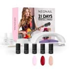 NEONAIL 21 Days Collection Set 3x Nagellack Beige, Rot, Pink Base Top Lampe