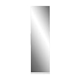 FORTE Calma Schuhschrank mit 1 Spiegeltür, Holzwerkstoff, Weiß, 180 x 50 x 20 cm