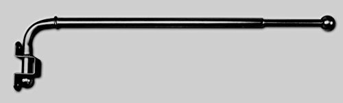 Gardinenstange schwenkbar Vario Vorhangstange in 3 Farben 30-50cm oder 60-110cm (30 - 50 cm, schwarz)