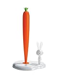 Alessi Bunny & Carrot ASG42W Design Küchenrollhalter, Thermoplastisches Harz, weiß, 29,4cm