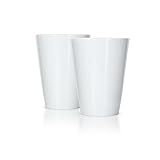 Mahlwerck Kaffeebecher Solo aus Porzellan, Latte Macchiato oder Cappuccino Tasse, Becher ohne Henkel, 2er Set, 370ml, weiß