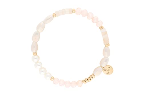 Lizas Schmuckarmband 'rosa' Armband Perlenarmband verschiedene Modelle (hellrose weiss gold)