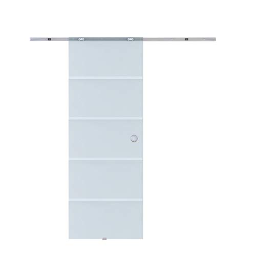 HOMCOM Glasschiebetür Schiebetür Glastür Zimmertür teilsatiniert 775/900 / 1025 x 2050 mm