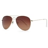 JOOX Polarisierte Retro runde Sonnenbrille für Damen und Herren, UV400 Schutz Pilotenbrille mit Metallrahmen für Unisex