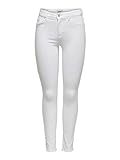 Damen ONLY Skinny Fit Jeans | Mid Waist Stretch Denim Hose | ONLBLUSH Life Röhrenjeans, Farben:Weiß, Größe:M / 30L