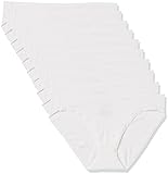 Amazon Essentials Damen Bikinihose aus Baumwolle (in Übergröße erhältlich), 10er-Pack, Weiß, 38