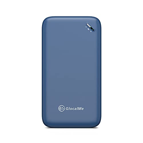 GlocalMe UPP 4G Mobiler WLAN Router, verfügbar in über 140 Ländern, Keine SIM-Karte nötig, Keine Roaminggebühren, MIFI mit 1GB globalen und 8GB EU Daten, Internationaler Hotspot (Blau)