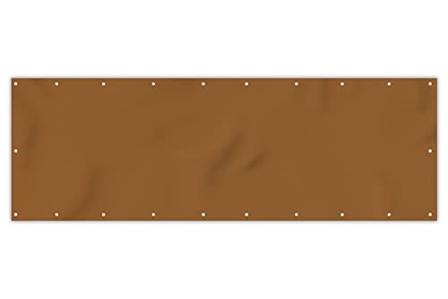 MuchoWow® Balkon Sichtschutz Sichtschutzmatte Balkonbanner Abdeckung für Terrasse Balkon Windschutz Blickdicht Wetterfest 300x100 cm Braun - Erdton - Interieur