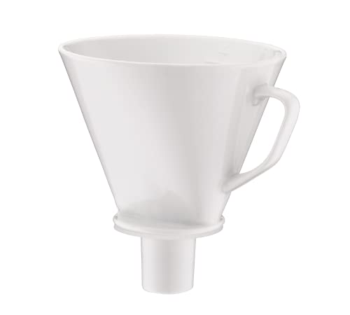 alfi AROMA PLUS, weiß, Kaffeefilter aus Porzellan, für Filterpapier Größe 4, Handfilter für Thermoskanne, wiederverwendbar, Kaffee direkt in Isolierkanne, Auslaufstutzen, spülmaschinenfest