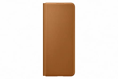 Samsung Leather Flip Cover Smartphone Cover EF-FF926 für das Galaxy Z Fold3 5G, Handy-Hülle, extra-dünn, stoßfest, Schutz Case, Braun