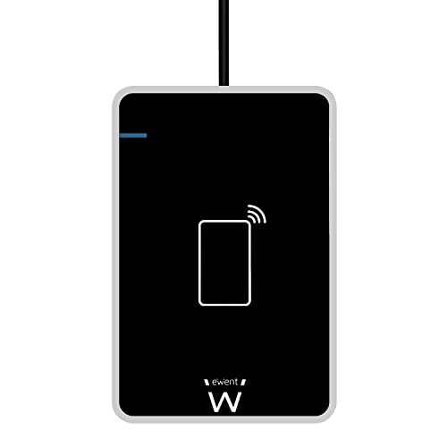 Ewent EW1053 RFID- und NFC-Lesegerät für elektronische Personalausweis CIE 3.0 für Zugriff auf ANPR, INPS, INAIL, Eingangsagentur und P.A-Seiten - Farbe Schwarz