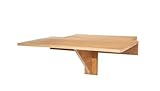 Spetebo Holz Wandtisch klappbar - 60 x 40 cm - Klapptisch platzsparend zur Wandmontage - Küchentisch Esstisch Bistrotisch Buffettisch Hängetisch Computertisch schwebend schwimmend