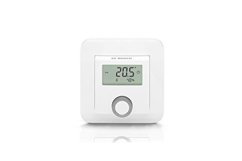 Bosch Smart Home Raumthermostat zur Steuerung der Heizkörperthermostate, inklusive Feuchtigkeitsanzeige, kompatibel mit Google Assistant und Alexa
