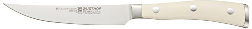Wüsthof Steakmesser, Classic Ikon Crème (4096-6), 12 cm Klinge, geschmiedet, scharfes Fleischmesser, hochwertiges Design-Messer, weißer Griff
