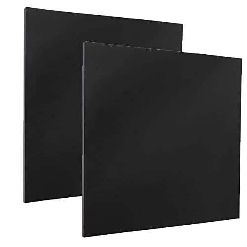 DRERIO 2 Stück Schwarz Acrylplatten Plexiglas 3mm Durchsichtige Klein Acrylglas 3 mm Plexischeiben Glasklar Kunststoffplatte 30 x 30cm Acrylscheiben für Projektausstellung, Malerei etc