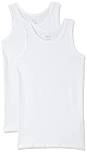 NAME IT Jungen NKMTANK TOP 2P NOOS T-Shirt, Weiß (Weiß Bright White), 134-140 (2er Pack)
