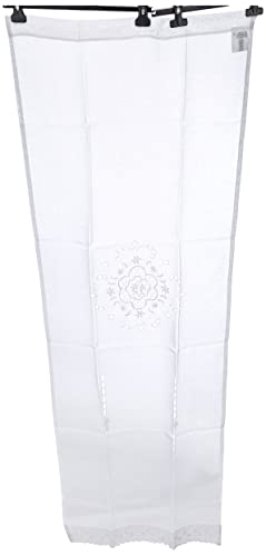 Home Fashion TÜRBEHANG LEINENSTRUKTUR Bestickt, Stoff, weiß, 180 x 60 cm