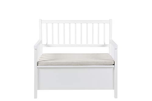 AC Design Furniture Thomas Bank mit Aufbewahrung, B: 90 x T:48 x H: 85 cm, Weiß, Holz, 1 Stk