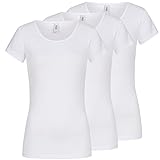 ONLY Damen T-Shirt 3er Pack Onllive Love Life Basic Tee White S