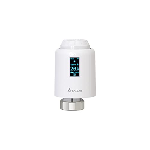 SALCAR Smartes Heizkörperthermostat mit OLED-Display Kompatibel Amazon Alexa & Google Assistant Programmierbarem Thermostat Tuya ZigBee Smartes Heizkörper