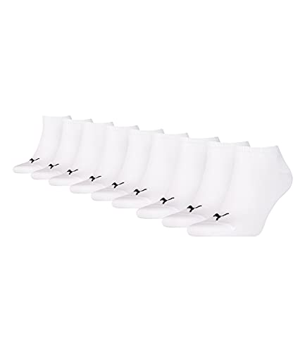 PUMA unisex Sneaker Socken Kurzsocken Sportsocken 261080001 9 Paar, Farbe:Weiß, Menge:9 Paar (3 x 3er Pack), Größe:43-46, Artikel:-300 white