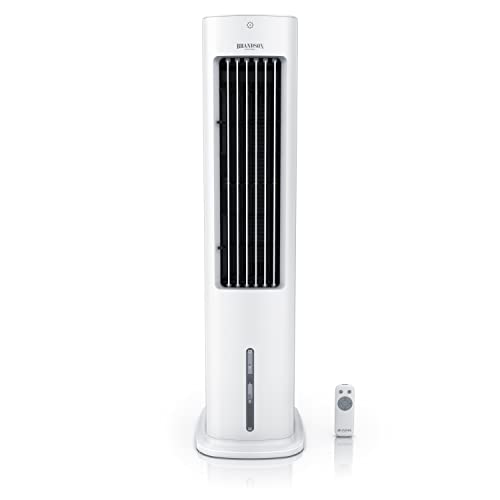 Brandson - mobile Klimaanlage ohne Abluftschlauch - Luftkühler mobil mit Wasserkühlung - Testsieger - 55 W mit 5L Wassertank – Luftbefeuchter Ventilator Klimagerät - leise - Verdunstungskühler