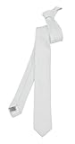 ADAMANT Herren Krawatte schmal 5cm breit 150cm lang deutsche Markenkrawatte, weiß
