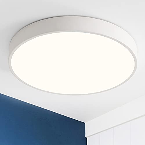 24W LED Deckenleuchte Deckenlampe Ø40x5cm 3000k Warmweiß moderne Lampe für küche Dieler Schlafzimmer (Weiß)