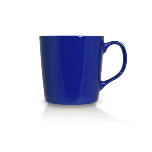Mahlwerck Kaffeepott, große moderne Kaffeetasse mit Henkel, Premium Porzellan, hochlänzende Oberfläche, handveredelt, Saphire Blue, blau, 500 ml