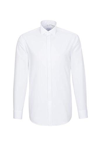 Seidensticker Herren Modern Fit Tuxedo Shirt Businesshemd, Weiß (01 Weiß), 42 EU