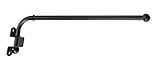 deko-raumshop Schwenkstange Gardinenstange Metall Stange Schwenkarm Schwarz schwenkbar ausziehbar 30 bis 50 cm und 60 bis 110 cm (60 bis 110 cm)