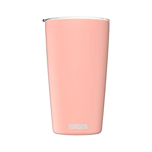 SIGG Neso Cup Shy Pink Thermobecher (0.3 L), schadstofffreier und isolierter Kaffeebecher, Coffee to go Becher aus 18/8 Edelstahl, mit Keramik Pure Ceram Beschichtung