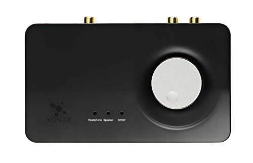 Asus Xonar U7 MKII 7.1 Soundkarte (mit Kopfhörerverstärker, 192kHu/24-bit HD Sound, 114dB SNR, dedizierte Lautstärkeregler)