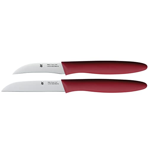 WMF Messerset 2-teilig Schälmesser Gemüsemesser Spezialklingenstahl Griffe aus Kunststoff rot