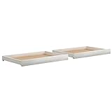 vidaXL Tagesbett-Schubladen aus massivem Kiefernholz, 2 Stück, weiß, vielseitiger Stauraum unter dem Bett mit Rollen für einfachen Zugriff, einfache Montage erforderlich.
