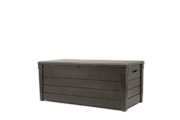 Keter 17194454 Kissenbox Brightwood Box 455 L Holzoptik, Kunststoff, taupe