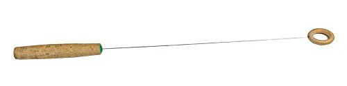 Einhandrute Rute Tensor Wünschelrute 43,5 cm lang, Federstahl mit Korkgriff und Holzring als Schwingkörper, Testrute, Instrument