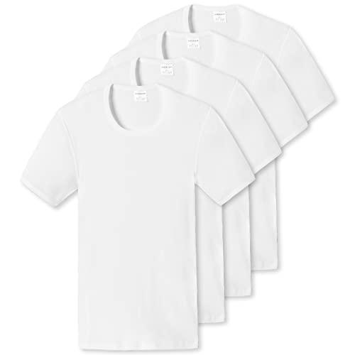 Schiesser Cotton Essentials Doppelripp Shirt 1/2 Arm - 205175-4er Spar-Pack (6 Weiß)