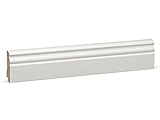 KGM Hamburger Sockelleiste Altberliner Profil – Weiß lackierte Fußbodenleiste aus Kiefer Massivholz – Maße: 2400 x 18 x 58 mm – 1 Stück