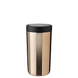 Stelton to-Go Click - Thermobecher, doppelwandige Isolierflasche - Rostfreier, auslaufsicherer Kaffeebecher/Teebecher mit Smart-Click-Deckel - Heiße & kalte Getränke - 0,2 Liter, Dark Gold