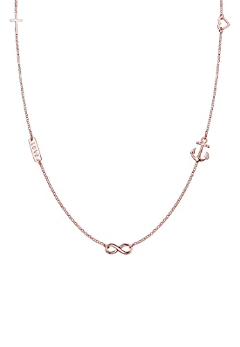 Elli Halskette Damen Liebe Symbolik Anhänger Basic aus 925 Sterling Silber rosé vergoldet