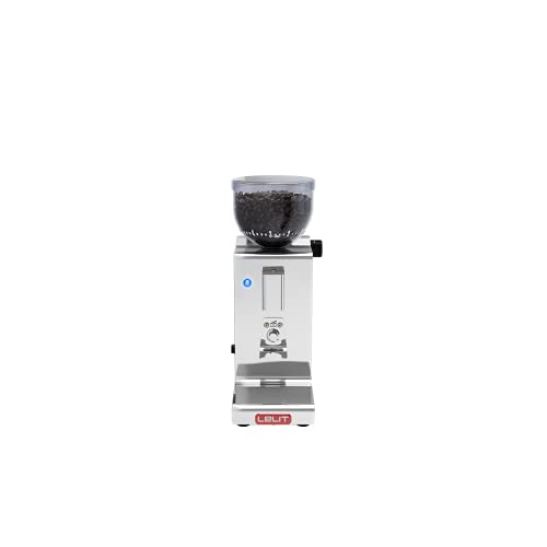 Lelit PL044MMT Fred, on-demand Prosumer-Kaffeemühle mit konischem Mahlwerk 38 mm und verstellbarer Mahlenzeit, Edelstahl, Silber