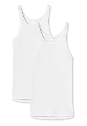 Schiesser Unterhemd 2 St. (2 Pack) Original Doppelripp Sportjacke - Weiß: Größe: 5 (Gr. M)