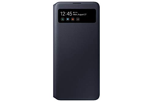 Samsung S View Smartphone Cover EF-EA715 für Galaxy A71, Handy-Hülle, stoßfest, Schutz Case, integriertes Sichtfenster schwarz - 6.7 Zoll