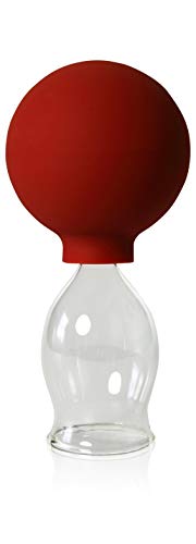 Schröpfglas mit Saugball 30mm zum professionellen, medizinischen, feuerlosen Schröpfen mundgeblasen handgeformt, Schröpfglas, Schröpfgläser, Lauschaer Glas das Original