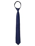 Allegra K Herren Vorgebundene feine verstellbare Reißverschluss Streifen Tie Krawatte Navy Blau One Size
