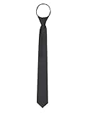 WANYING Herren 6cm Schmalen Krawatte Vorgebunden mit Reißverschluss Casual Business Länge 48cm - Schwarz