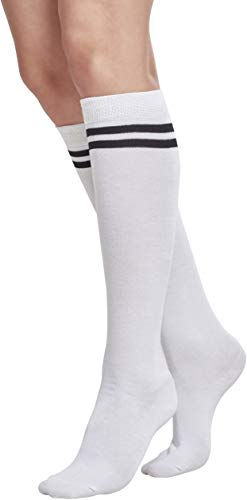 Urban Classics Damen Ladies College Socken Strümpfe Kniestr mpfe, White/Black, 36-39 EU