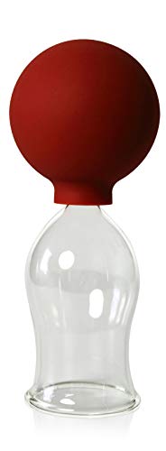 Schröpfglas mit Saugball 40mm zum professionellen, medizinischen, feuerlosen Schröpfen mundgeblasen handgeformt, Schröpfglas, Schröpfgläser, Lauschaer Glas das Original